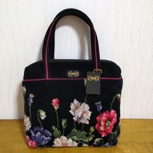 Furla Black Floral Tote